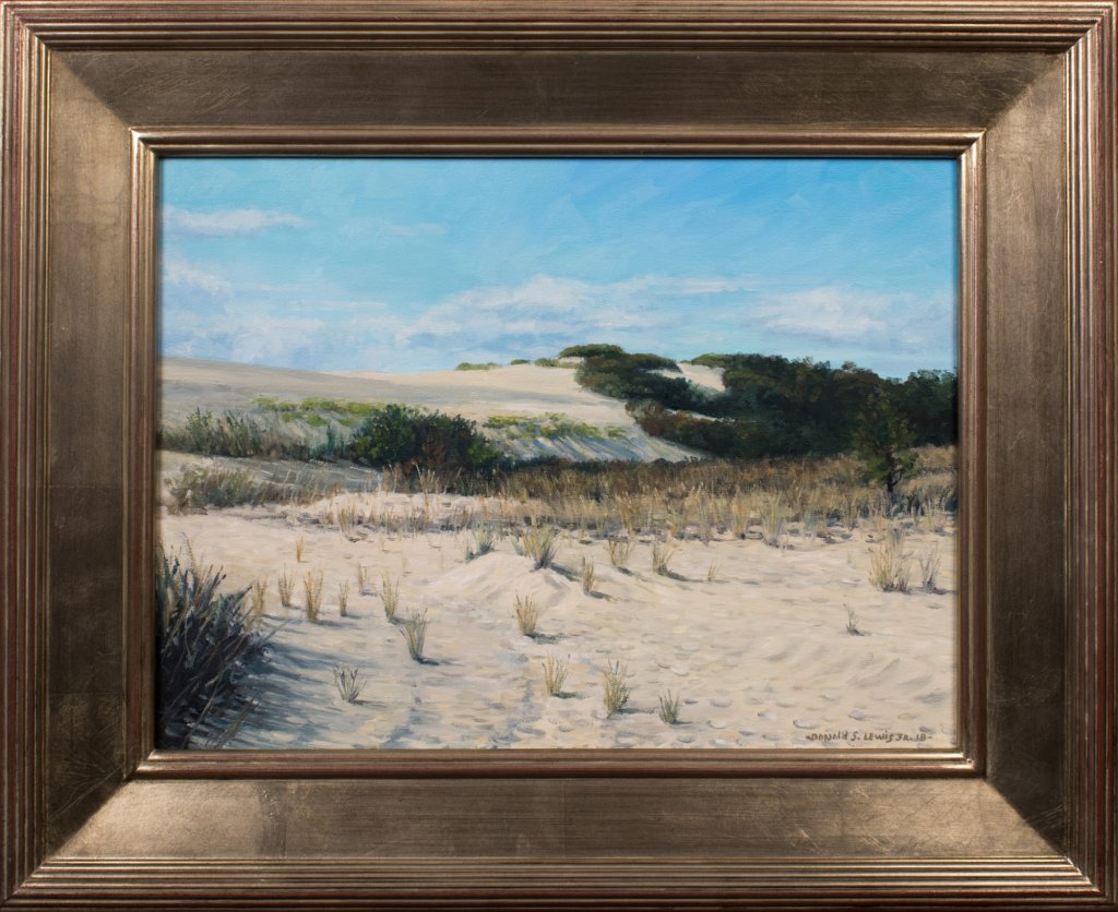 Donald S. Lewis, Jr. - Dunes at Kill Devil Hills - Oil on Panel - 12x16 - Framed
