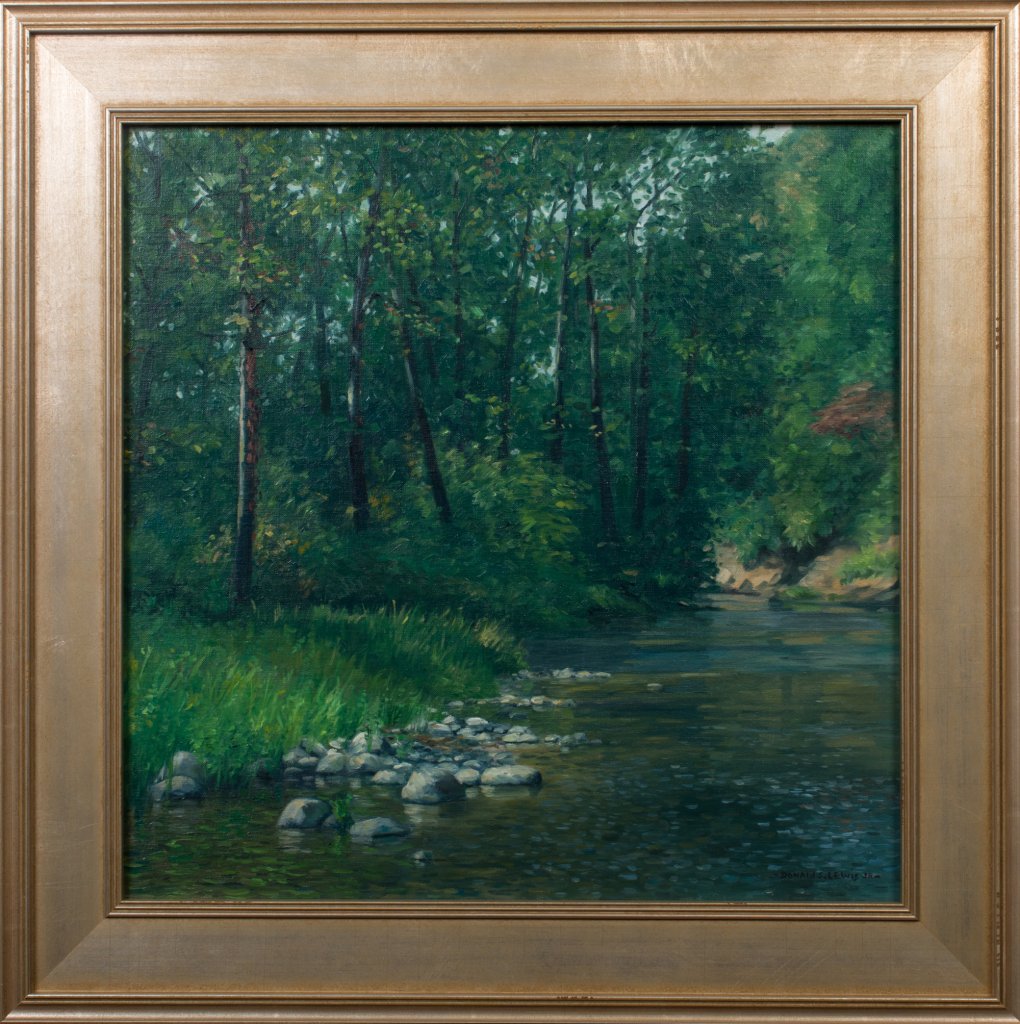 Donald S. Lewis, Jr. - Early Fall, Jackson River - Oil on Canvas - 18x18 - Framed