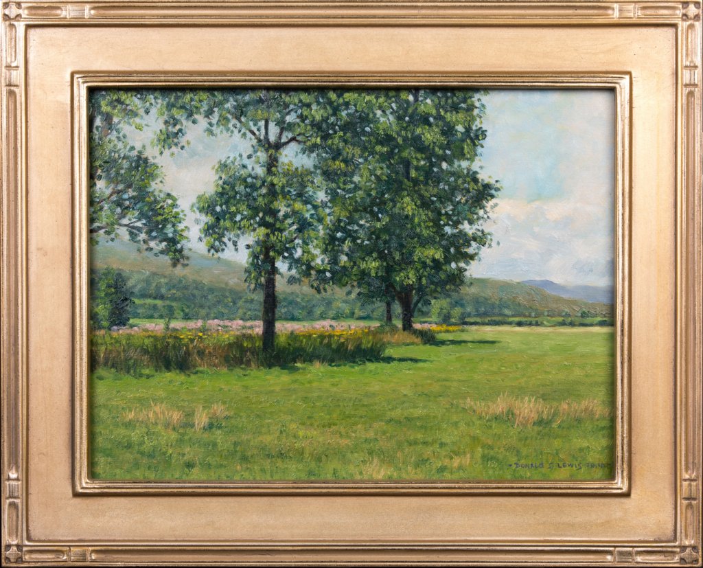 Donald S. Lewis, Jr. - Fields and Trees, Riverwood - Oil on Panel - 9x12 - Framed