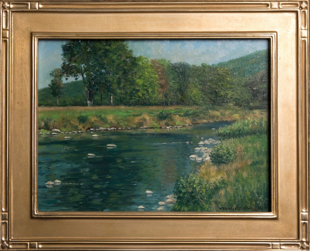 Donald S. Lewis, Jr. - Noon, Riverwood, Up the River - Oil on Panel - 9x12 - Framed