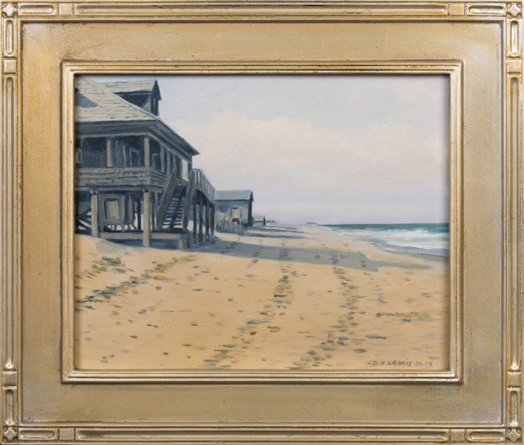 Donald S. Lewis, Jr. - Tracks on the Beach - Oil on Panel - 8x10 - Framed