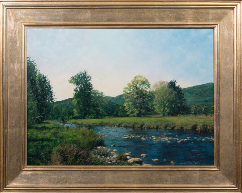Donald S. Lewis, Jr. - Trees and Rocks on Jackson River - Oil on Canvas - 20x27 - Framed